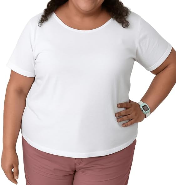 Blusa Manga Curta feminina Plus Size M ao G5 (40 ao 54) Camiseta ...