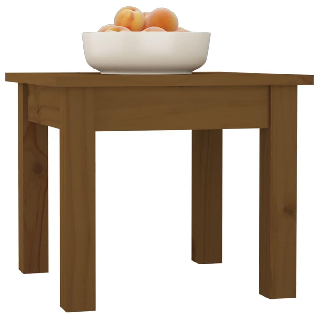 Mesa de centro marrón miel 35 x 35 x 30 cm madera maciza de pino para salón, sofá, mesa auxiliar con espacio de almacenamiento para salón, habitación de invitados, oficina y pasillo