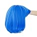 SWACC 10 Inch Short Straight Bob Wig with Bangs Synthetic Colorful Cosplay Daily Party Flapper Wig for Women with Wig Cap (Blue)