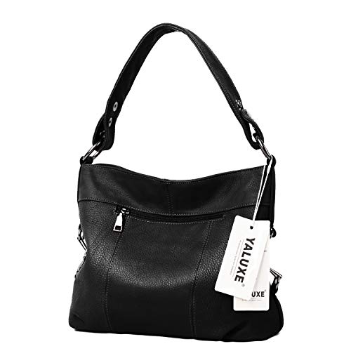 Image of YALUXE Women's Real Leather Shoulder Bags Hobo Handbag Purse Crossbody Bag