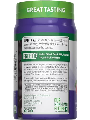 Nature'S Truth NT18201A Natures Truth Iron Gummies | 60 Count | Vegan, Non-Gmo & Gluten Free Supplement | With Zinc & B Vitamins thumb #6