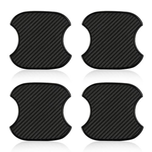 ZIMISI 4PCS Car Door Handle Cup Scratch Protector, 3D TPU Carbon Fiber Car Door Handle Protector Sticker, Door Bowl Paint Protection Film, Universal Accessories for Most Cars (Medium/Black)