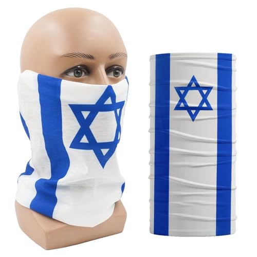Israeli Flags Scarf Bandana Face Headscarf for Women Men, Israel National Flags Neck Scarf Outdoor Use4