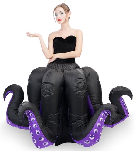 GAKSK Inflatable Costume for Adult Octopus Costume Women Halloween Octopus Blow Up Costumes for Womens Villain Cartoon Cosplay Party
