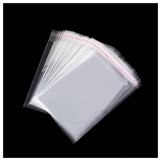 Tomkity 200pcs 7 * 12cm Bolsas de Celofán Transparente Plastico OPP con Cierre Autocierre Banda Autodhesiva para Caramelo Bombones Regalos (7 * 12cm con Adhesivo)