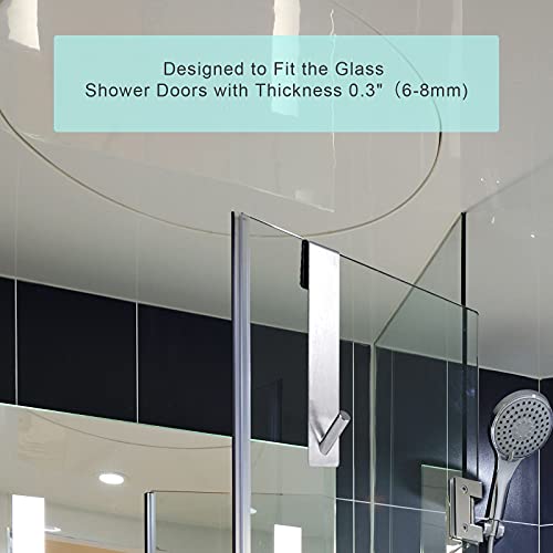 AIEX 2 Pezzi 18cm Ganci per Porta Doccia, Acciaio