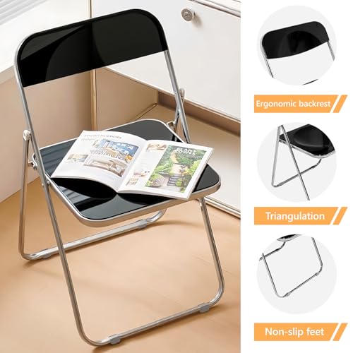 10 Pack Commercial Black Folding Chairs - Heavy Duty Bulk Stackable for Event Rental, Stadium, Large Capacity Venue (250lb Capacity) - Image 5