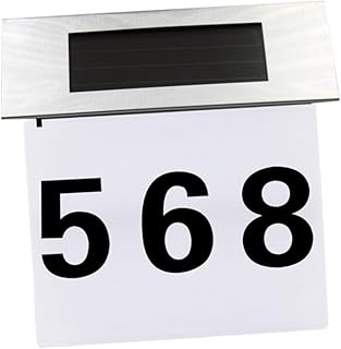 LIFKOME 4 Outdoor Sign Solar Address Sign Lighted Address Sign Solar Lighted Address Sign The Sign Door Light Number Lights Silver House Number Rainproof Lighted House Numbers