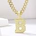 PHOEGRAY Cuban Link Chain for Men: Silver/Gold Plated Iced-Out Necklace with Rhinestone, Hip Hop Jewelry Gift(B-gold)