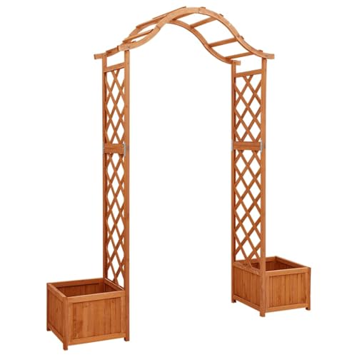 vidaXL Bois Pin Massif Pergola de Jardin avec Jardinière Arche de Pergola Décoration Entrée Allée de Jardin Patio Arrière-Cour Extérieur