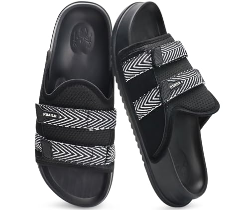 KuaiLu Mens Orthopedic Sandals Comfort Arch Support Plantar Fasciitis Fabric Sandal Slippers Memory...