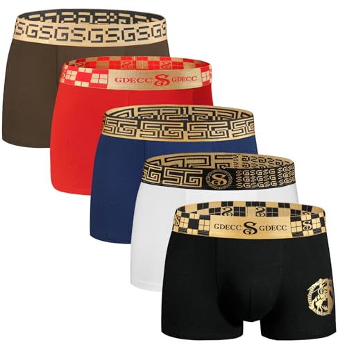 Men’s Underwear Boxer Brief Multicolor Cotton Stretch Cotton Flat Front Underpants for Men