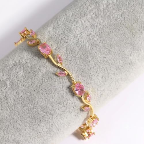 Image of Fashion Frill Tulip Bracelets For Women Stylish | Gold Plated Bracelet For Girls Stylish | Stainless Steel Jewellery For Woman Bracelet | Adjustable Hand Bracelet Set For Women | Birthday Gifts For Woman, Girls