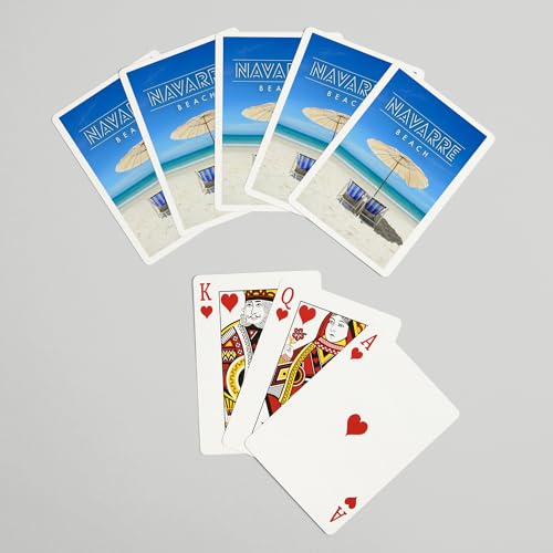 Lantern Press Naipes Poker 52 cartas Navarre Beach miniatura 7