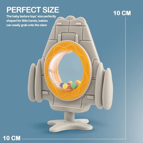 Image of MOPPETS Infant Soft Chew Silicone Rattle Teethers /Gum Massager (Grey Spaceship)