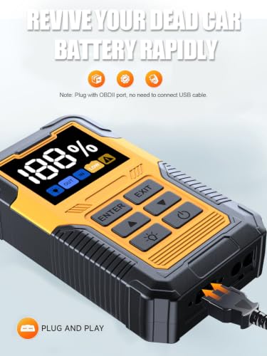 Image of Car Battery Jumper Starter with OBD2 Scanner 7000A for All Gas & 14L Diesel | Portable Jump Starter for 12V Dead Battery, Code Reader, Scan Diagnostic Tool with Jump Cable Flashlight Emergency Kits