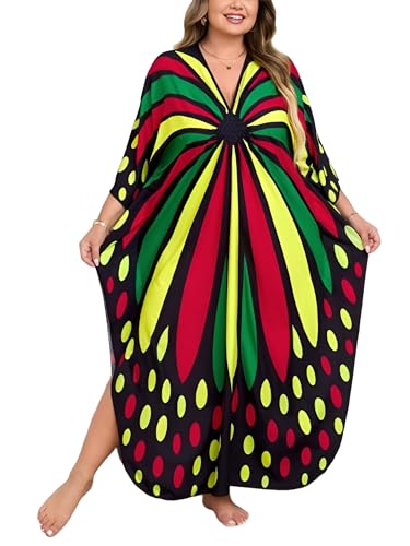 Image of Kaftan Dress for Women - Plus Size Caftan Maxi Beach Dress Moo Moos Loungewear, Swimsuit Cover Up for Beach, Pool or Vacation