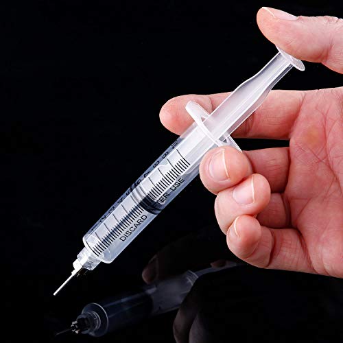 TecUnite 20 Pack Syringe Without Needle, Plastic Curved Syringes for Epoxy Resin, Craft, Feeding Pets Animals, Oil or Glue Applicator(10 ML) - Thumbnail 4