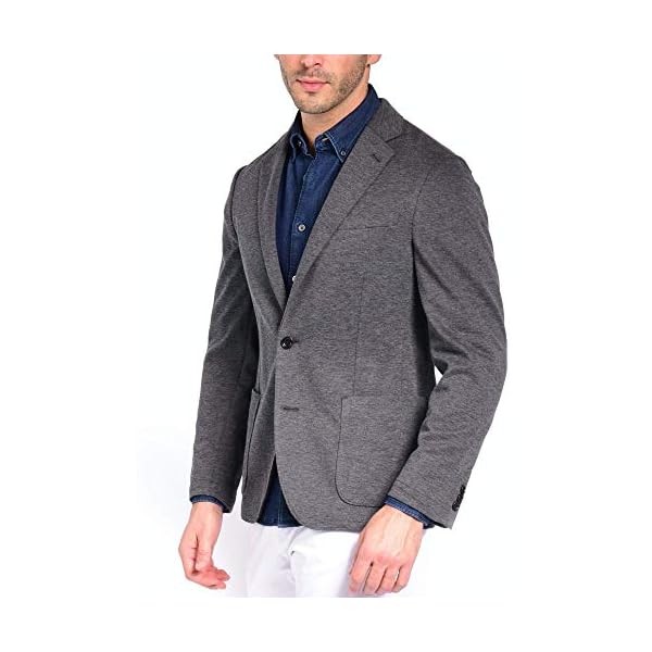Craft & Soul Men's Slim Fit Casual Comfort Knit Blazer Sport Coat Jacket Charcoal Grey - Image 5