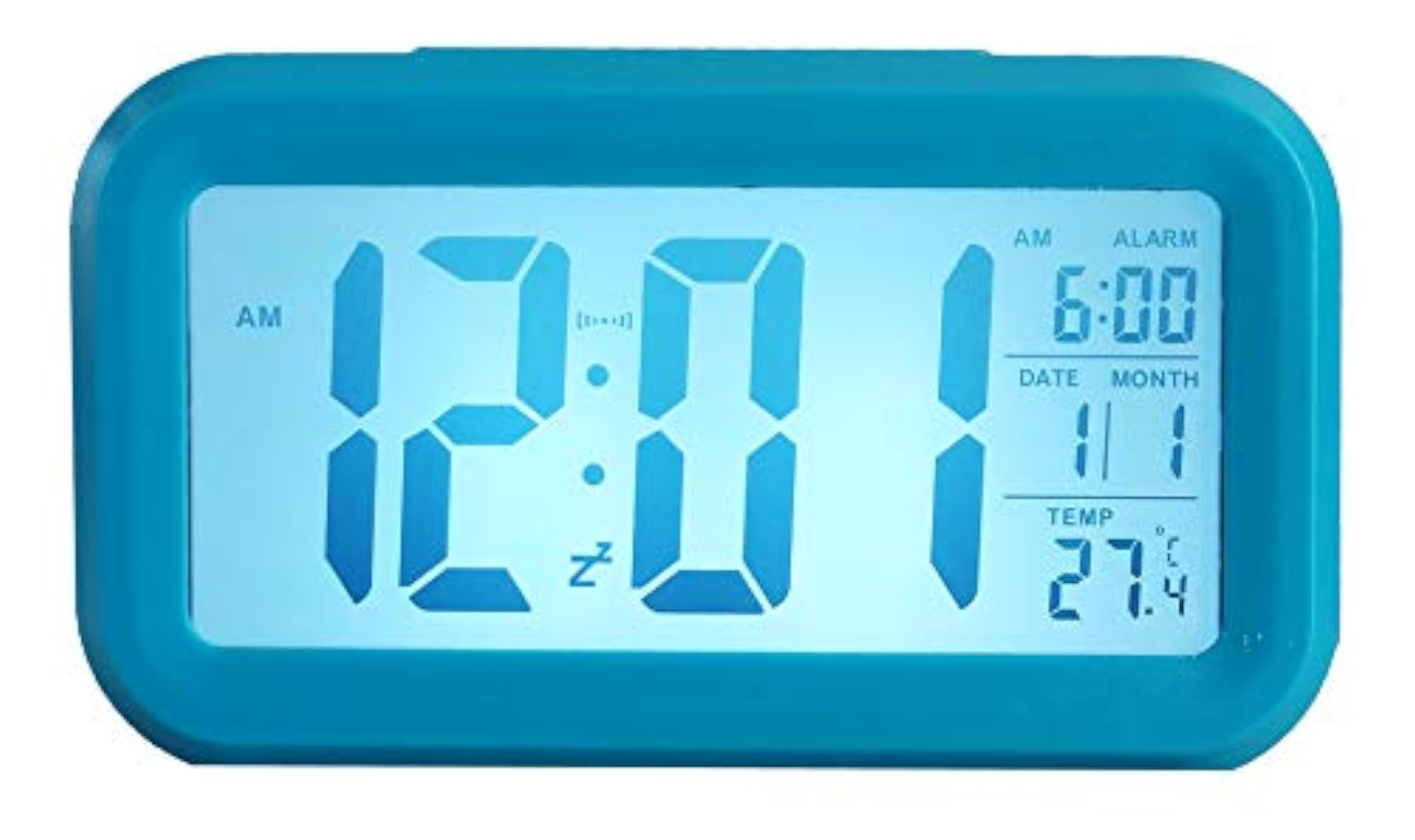 Plastic Digital Alarm and Table Clock, Compact Design
