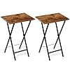 Tv tray table set of 2 tv dinner tray folding table foldable tv trays side table for bed couch portable and small easy to move rustic brown  urban country home decor