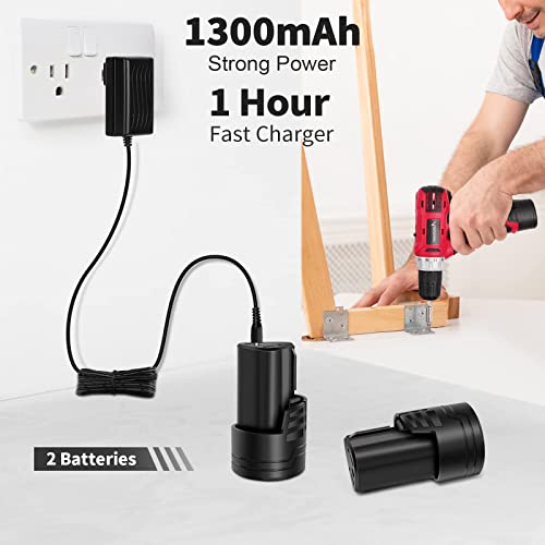 Avid Power Drill Set, 12V Cordless Drill Driver Kit With 2 Batteries, Fast Charger, 42Pcs Accessories And Storage Bag, Variable Speed Electric Drill Screwdriver, 3/8-Inch Keyless Chuck, 21+1 Position #TOP3