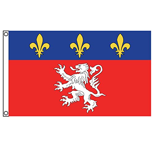 Stormflag Drapeaux Province du lyonnais 90x150cm de Lyon 3x5ft en polyester 90g avec œillets et Double couture