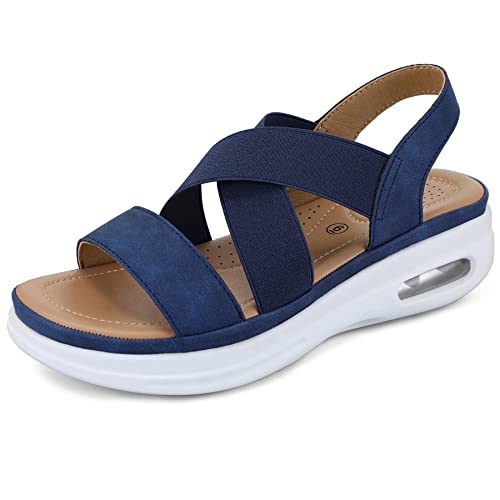 mysoft Women's Comfortable Walking Sandals Air Cushion Platform Shoes