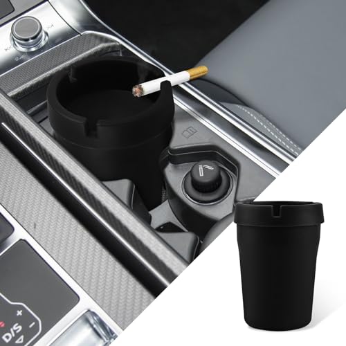 Image of Car Ashtray, Portable Mini Vehicle Cigarette Trash Can, Multifunctional Ashtray with Lid Smell Proof, Car Interior Accessories High Grade Detachable Smokeless Ashtray for Car Cup Holder