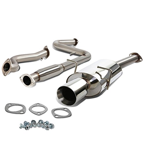 4 Inches Rolled Muffler Tip Catback Exhaust System Compatible with Cobalt G5 2.2L DOHC 05-10