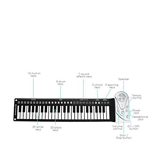 DSHGDJF Clavier numérique Flexible Portable à 49 Touches Piano Silicone Roll Up Piano Clavier électronique Pliant - Les Beatles, Paul McCartney, John Lennon, RIngo Starr, George Harrison DSHGDJF Clavier numérique Flexible Portable à 49 Touches Piano Silicone Roll Up Piano Clavier électronique Pliant – Image 3