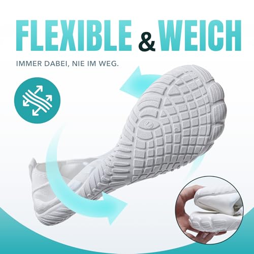 Torotto Barfußschuhe Fitnessschuhe Barfussschuhe Herren Damen Atmungsaktiv Schnell Trocknen Knit Zero-Drop Outdoor Unisex(Weiß 39)