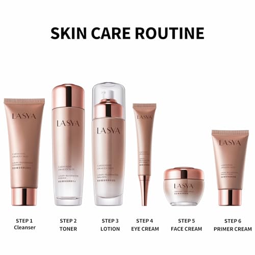 R RadiantRise Revitalizing 6-Piece Anti-Aging Skin Care Set for Women – Hydrating, Firming & Wrinkle-Reducing Facial Care Kit with Cleanser, Toner, Eye Cream, Lotion & Face Cream
