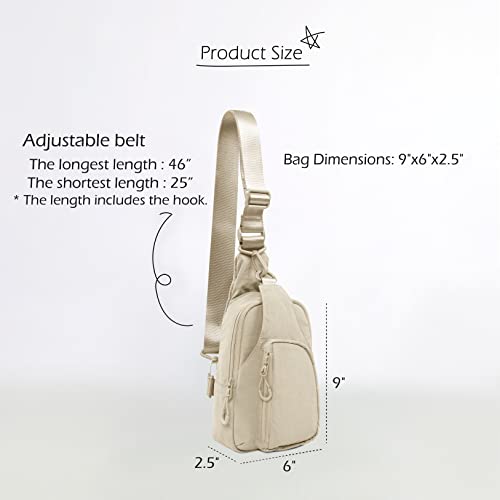 Image of ODODOS Sling Bag with Adjustable Straps Crossbody Chest Bag Lightweight Backpack for Casual Traveling Hiking