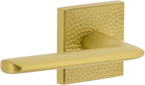 Viaggio 620842 - Roseta martillada para puerta de 2-38 pulgadas con palanca Brezza en latón satinado