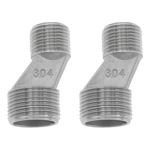 The Lord of the Tools 2PCS S-Connector 1/2 Inch Male to 3/4 Inch Male Thread Offset Adapter Mounting Hardware for Bathroom Wall Clawfoot Tub Faucet Exposed Shower System