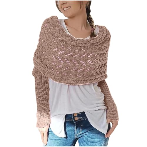 Hvyesh Scarf with Sleeves for Women, Multifunctional Scarf with Sleeves, Shrugs for Women, Scarf Sweater Wrap with Sleeves