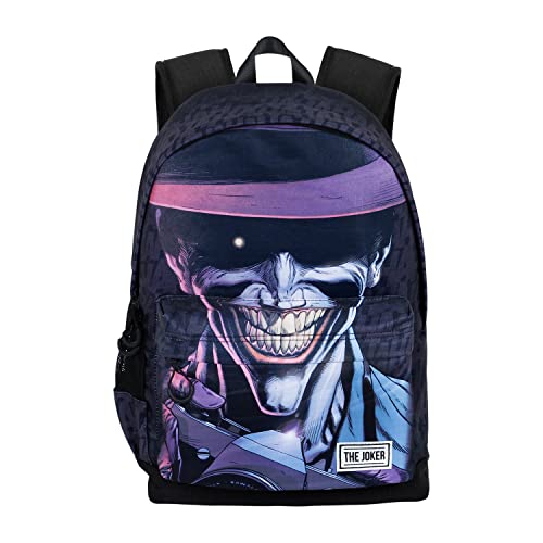 DC Comics Joker Crazy-ECO Backpack 2.0, Black, 17 x 32 x 44 cm, Capacity 22.5 L, Black, One Size, ECO Backpack 2.0 Crazy2