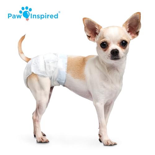 Image of Paw Inspired Disposable Female Dog Diapers, XXS Size, 32 Count
