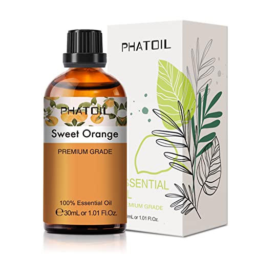 PHATOIL Aceite Esencial Naranja Dulce 30ml, Aceites Esenciales Naturales Puros para Humidificador, Aceite de Naranja para Difusor Aromaterapia Velas