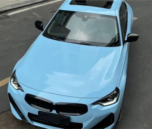 Image of WALLMATE Glossy Baby Blue Car Sticker Self Adhesive Bubble Free Vinyl Wrap for Car, Scooty, Cycle, Bike and Other Vihicle Interior & Exterior Decoration (Baby Blue Glossy, 20X120 in)