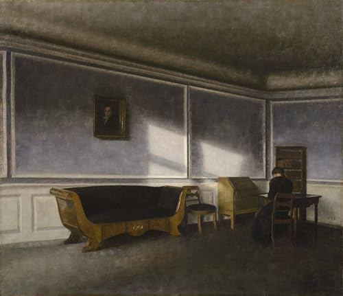 Peinture sur toile Hammershoi pour illuminer un mur sombre de chambre à coucher