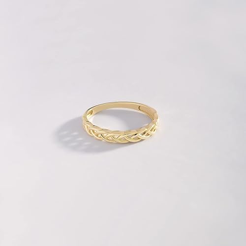 Vista 4 de Gelin 14K Solid Gold Stackable Ring for Women