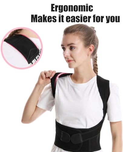 Image of ZEDAN Neoprene Posture Corrector for Men & Women | Adjustable Back & Shoulder Support Belt | Everyday Spine Alignment Strap | Comfortable Build with Universal Size Fit | Posture Straightening Brace