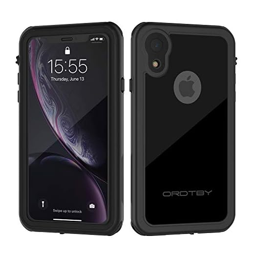 ORDTBY iPhone XR Waterproof Case, 360° Full Body Protection Underwater Cover IP68 Certified for Shockproof Dustproof Snowproof and Waterproof Case for iPhone XR (Black)