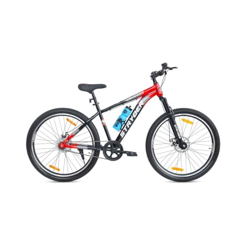 Image of Stryder 27.5T Krueger Mountain Cycle for Men & Women with Front Suspension and Dual Disc Brake | Single Speed Cycle - Ideal for 12+ Years (Frame: 18 Inches) (Black::Red)