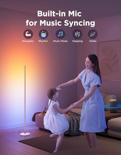Govee RGBIC Floor Lamp, LED Corner Lamp Compatible with Alexa, Smart Modern Floor Lamp with Music Sync - Image 9