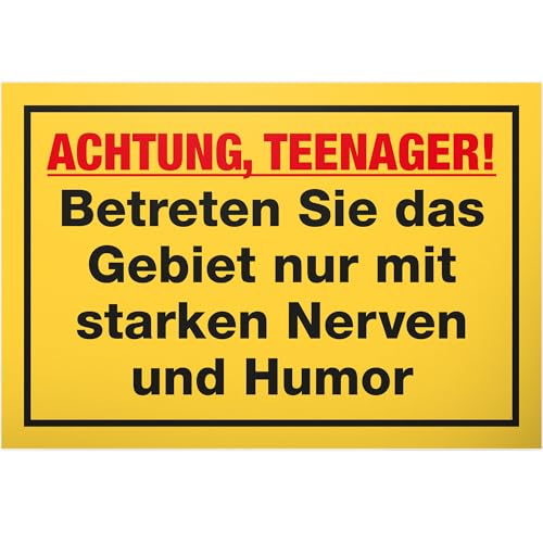 DankeDir! Teenager Nerven & Humor - Schild 30 x 20 cm - Jungen & Mädchen Teenager Türschild Geschenkidee Zimmer Spruch - Zimmer Deko Dekoration Geschenk Idee Tür Deko Geburtstag Jugendliche