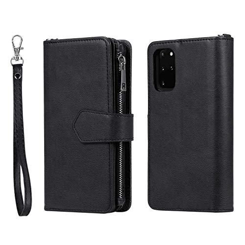 Leather Cover Compatible with iPhone X, black Wallet Case for iPhone X