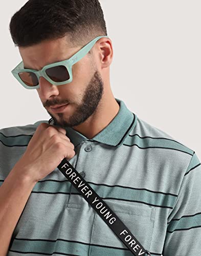 Image of INKKR Striped Men Polo Neck Half Sleeve T-Shirt